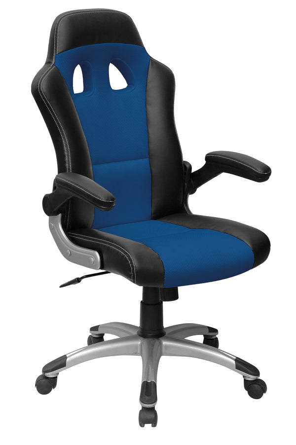 Fauteuil Guillian Pu/Mesh Noir bleu