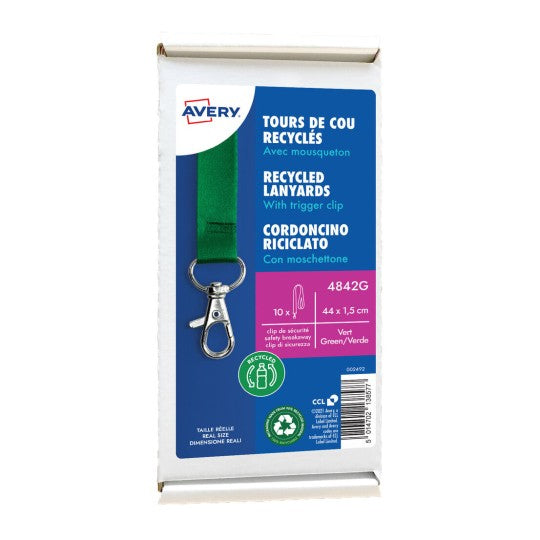 Lacet Text.Recyc P/Badge P/10Vert