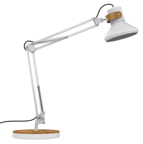 Lampe de bureau LED baya bamboo blanc
