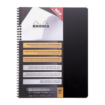 Cahier notebook rhodiactive spirale 160 pages ligné a4+