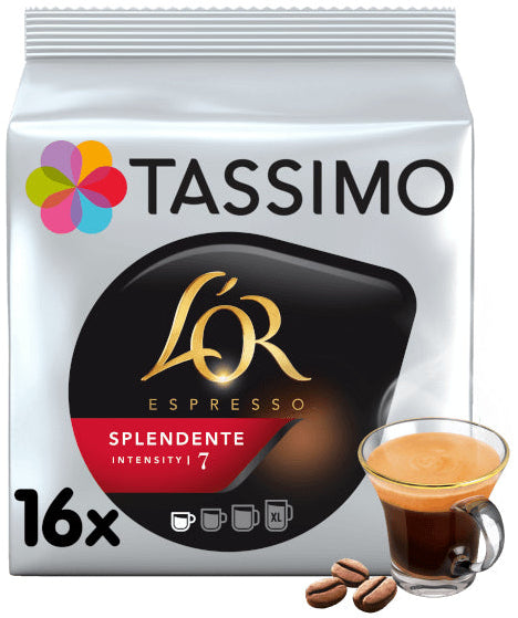 Dosettes tassimo espresso splendente - 16 tasses, intensité 7