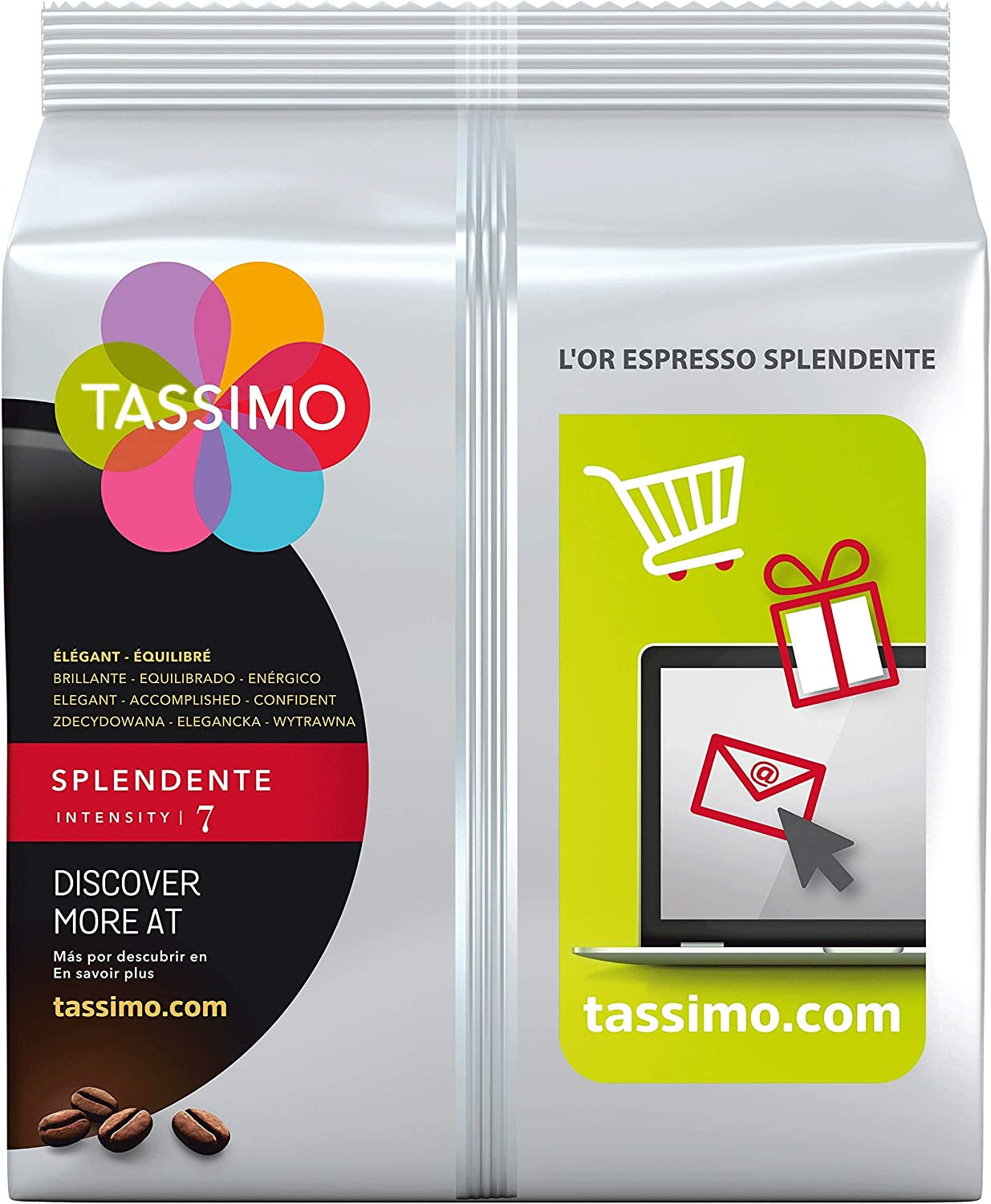 Dosettes tassimo espresso splendente - 16 tasses, intensité 7