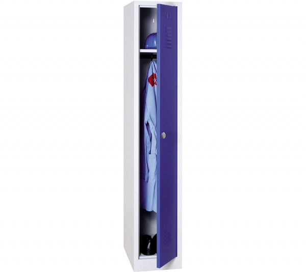 Vestiaire Monobloc 1 Colonne Gris / Bleu