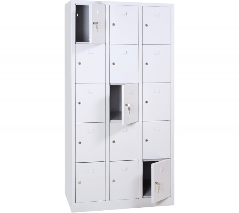 Vestiaire monobloc 3 colonnes 15 cases