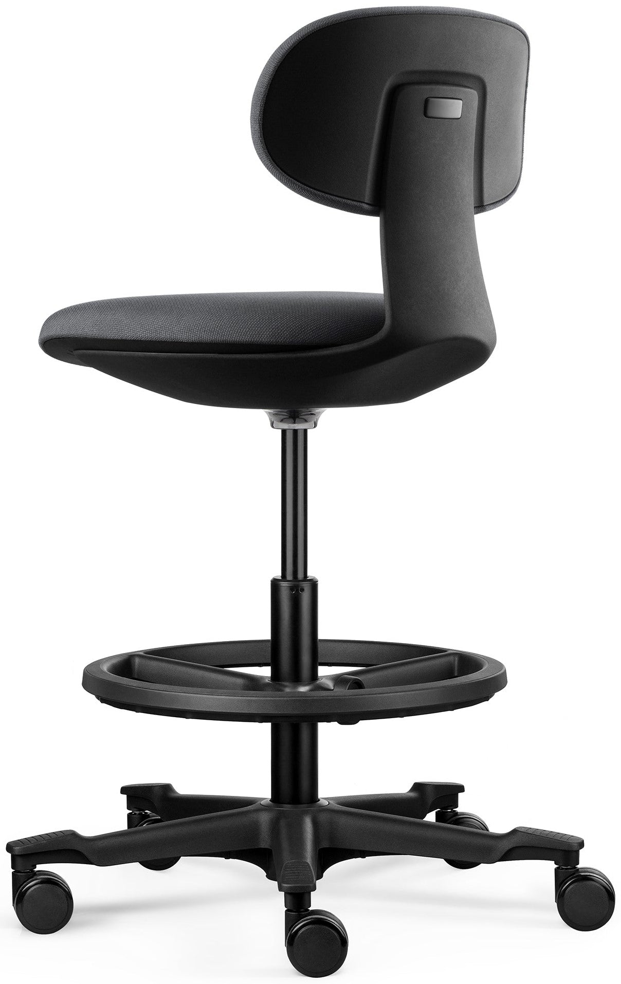 tabouret pour table haute flex- dossier et assise tissu gris anthracite