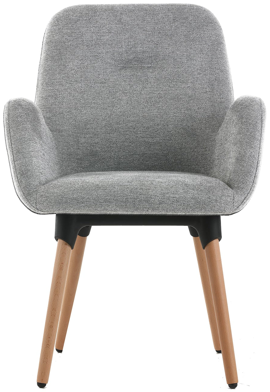 Fauteuil Officepro Seating Shineo Gris avec Pieds Bois