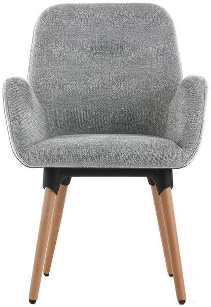 Fauteuil Officepro Seating Shineo Gris avec Pieds Bois