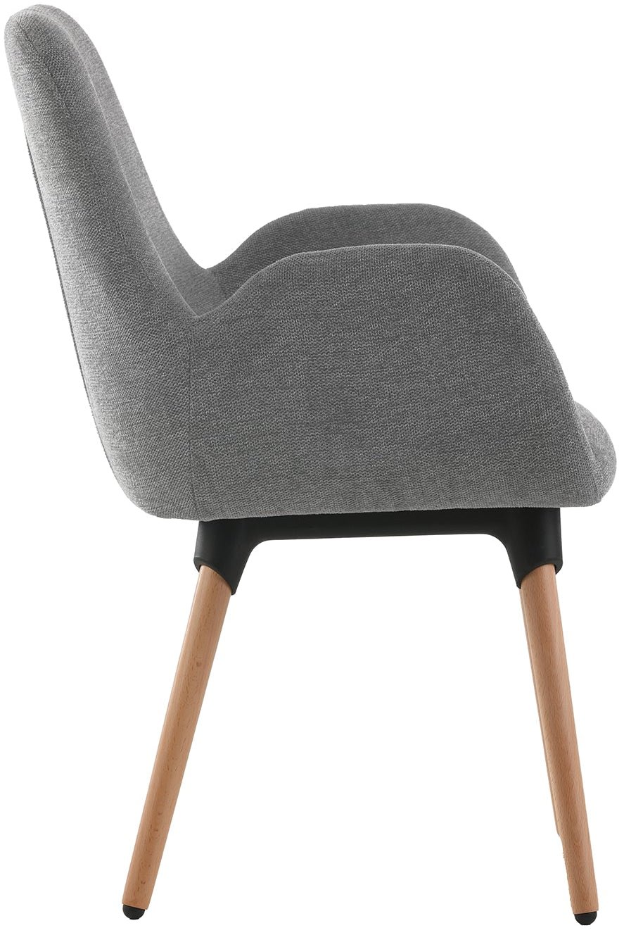 Fauteuil Officepro Seating Shineo Gris avec Pieds Bois