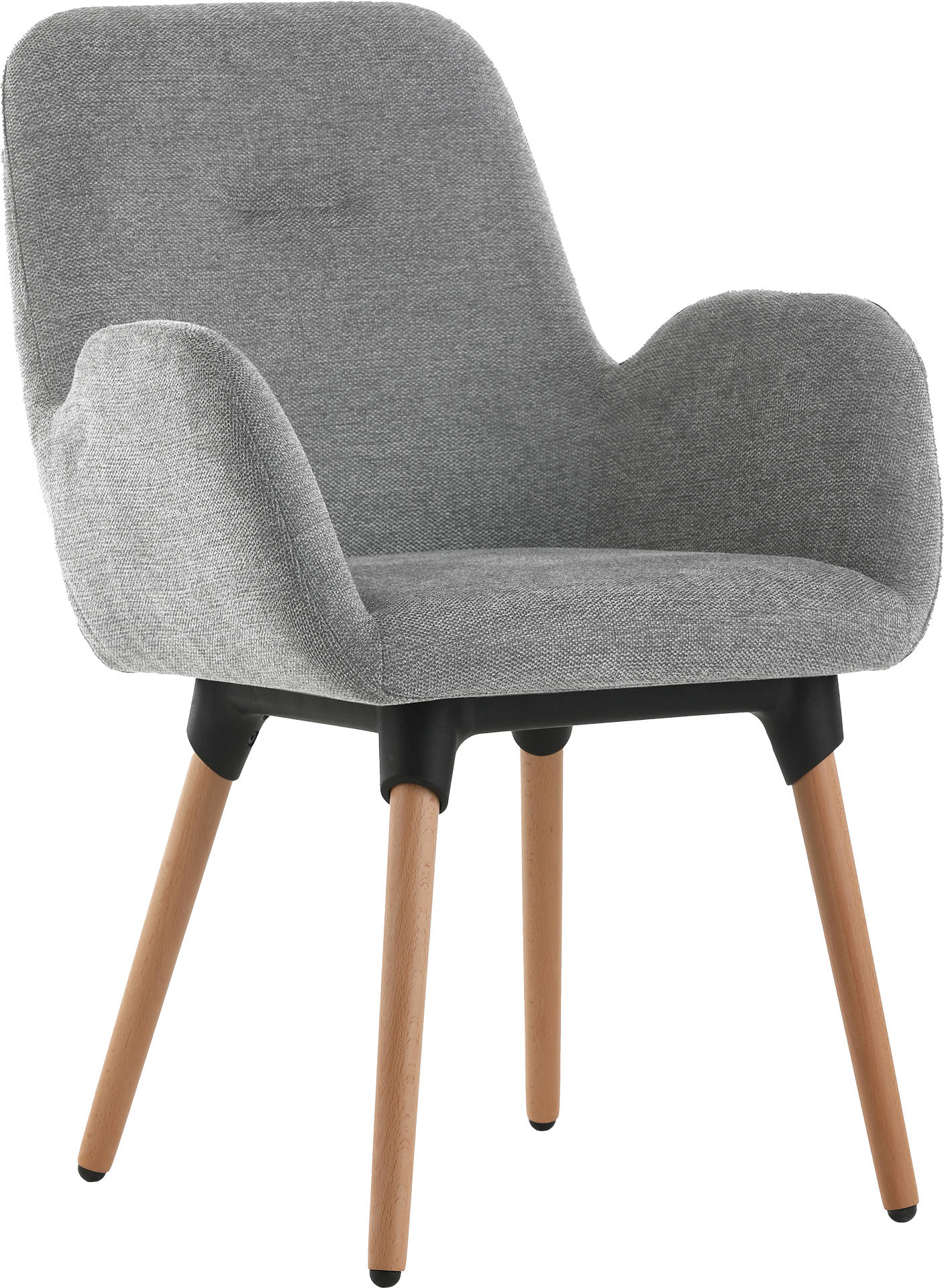 Fauteuil Officepro Seating Shineo Gris avec Pieds Bois