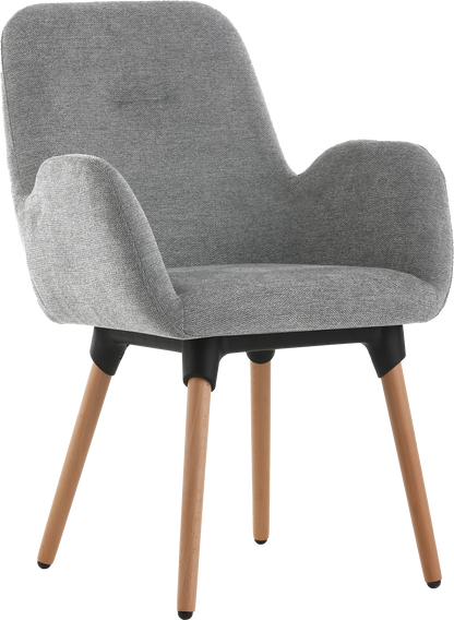 Fauteuil Officepro Seating Shineo Gris avec Pieds Bois