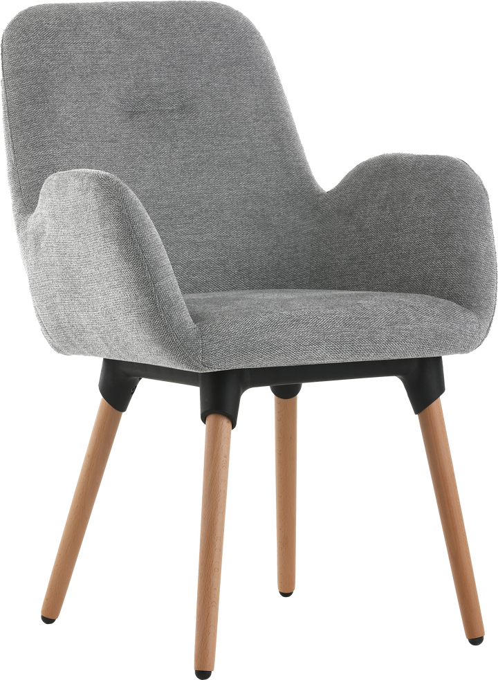 Fauteuil Officepro Seating Shineo Gris avec Pieds Bois