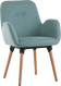 Fauteuil tissu turq. p.bois shineo