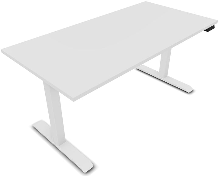 Bureau assis-debout LUTZ 2 - 160x80 cm - Blanc / Pieds blanc