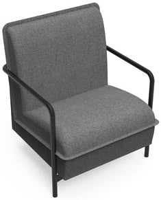 Fauteuil Lounge Anouk - Confort Enveloppant Fixe - Gris chiné