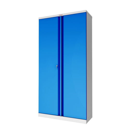 Armoire haute métal 190cm - portes bleues
