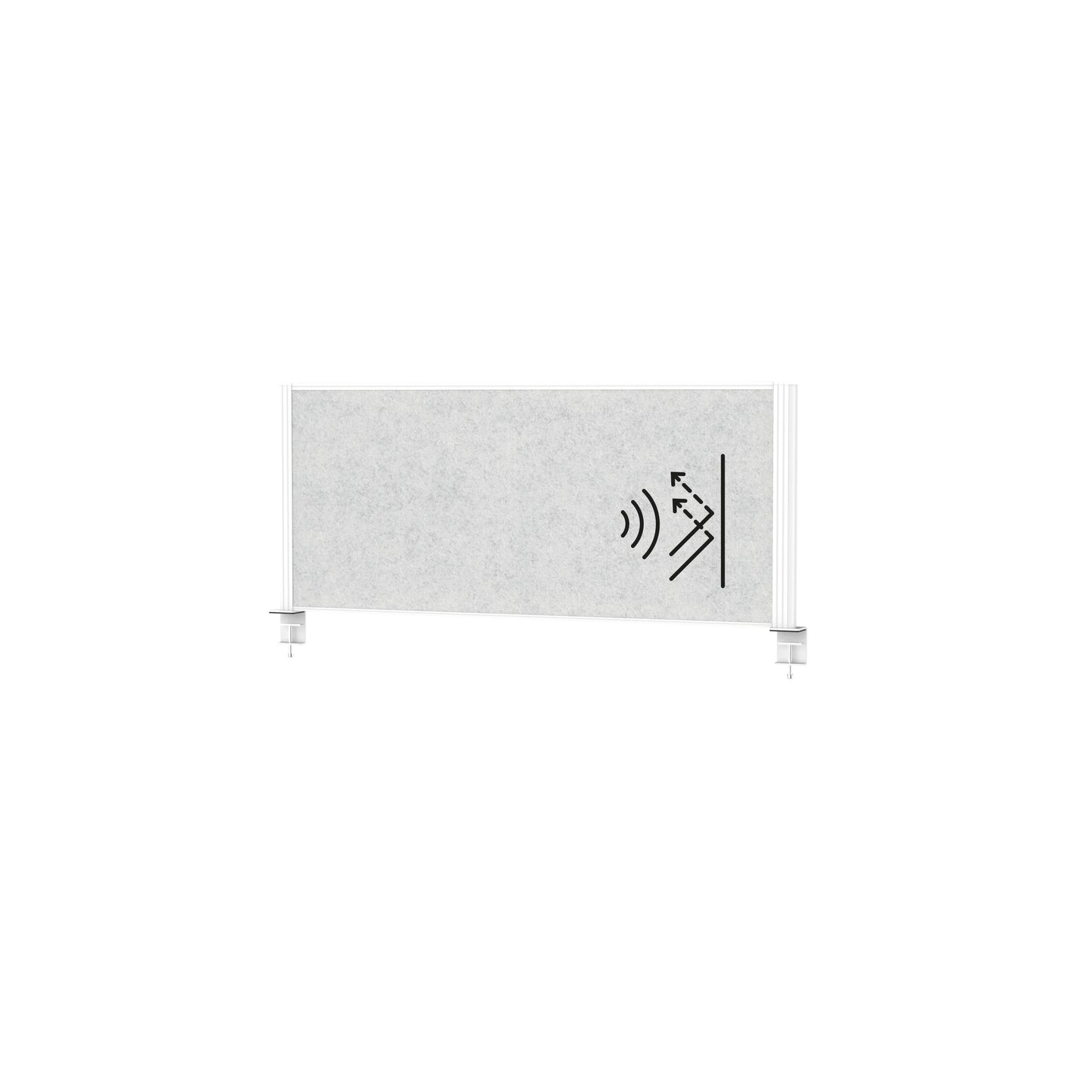 Separateur acoustique pour bureau -120x50cm -gris-blanc