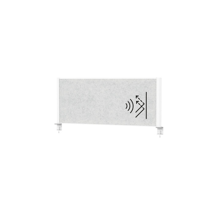 Separateur acoustique pour bureau -120x50cm -gris-blanc