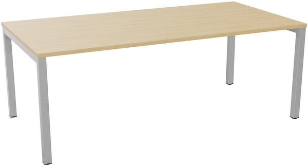 Table de réunion 200x100 cm - Plateau chêne clair / Pieds gris