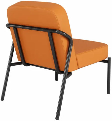 Fauteuil visiteur MEDSO Rond - Confort et Éco-responsabilité - Similicuir Orange - 1 place