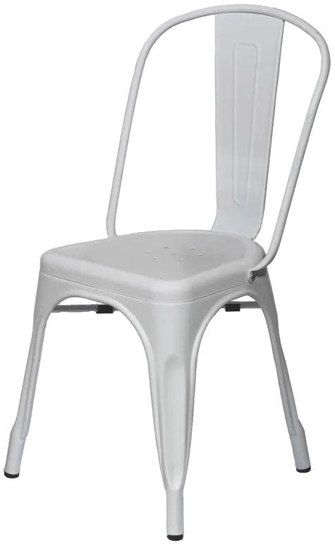 Lot de 2 Chaises Empilables - Style Industriel-blanc
