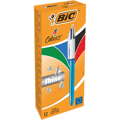 Stylo Bille 4 Couleurs Shine Blue - BIC