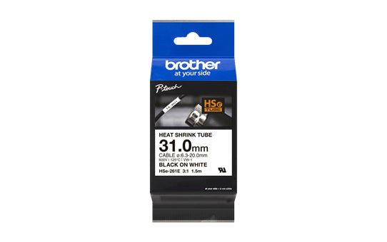 Ruban Brother HSE261E noir/blanc - haute résistance