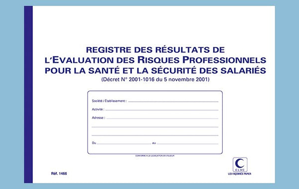 Registre évaluation des risques professionnels ref 1466