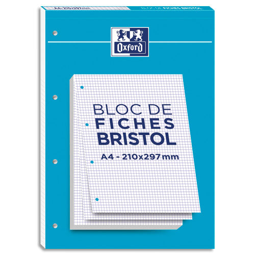 Fiches bristol a4 blanc q5 p/30