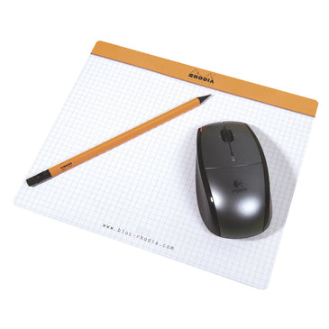 Bloc Rhodia Tapis de Souris Q30F - 30 Feuilles, Quadrillé, Orange
