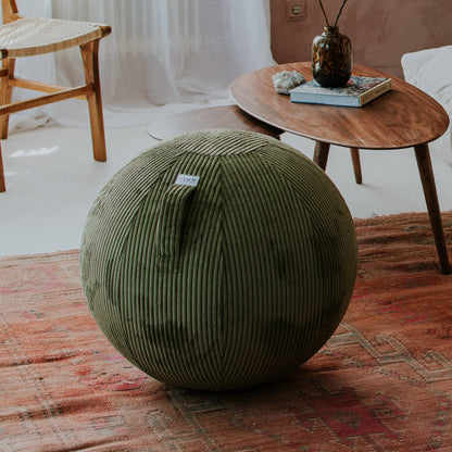 Ballon d'assise ergonomique - Velours Olive 55cm
