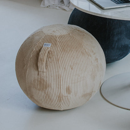 Ballon d'assise ergonomique - Velours beige, 150kg max