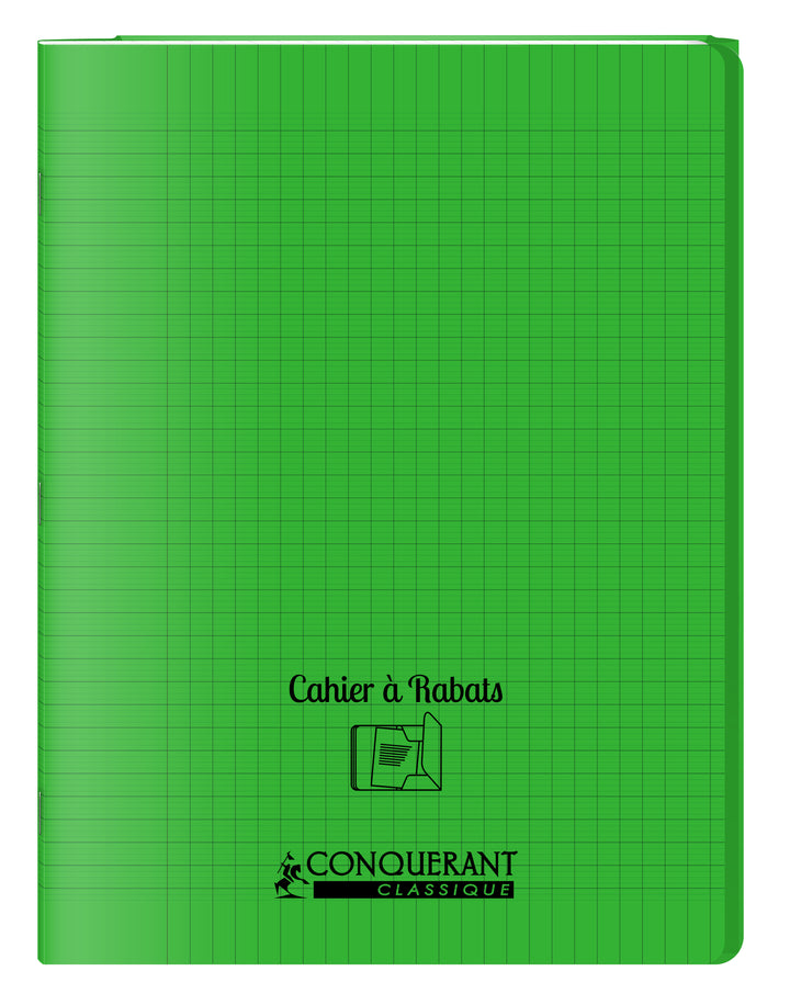 Cahier à Rabats Conquerant Classique 24x32cm Seyès 48 Pages Vert