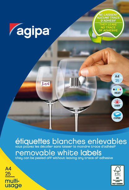 Étiquettes enlevables 25.4x10mm - multi-usages