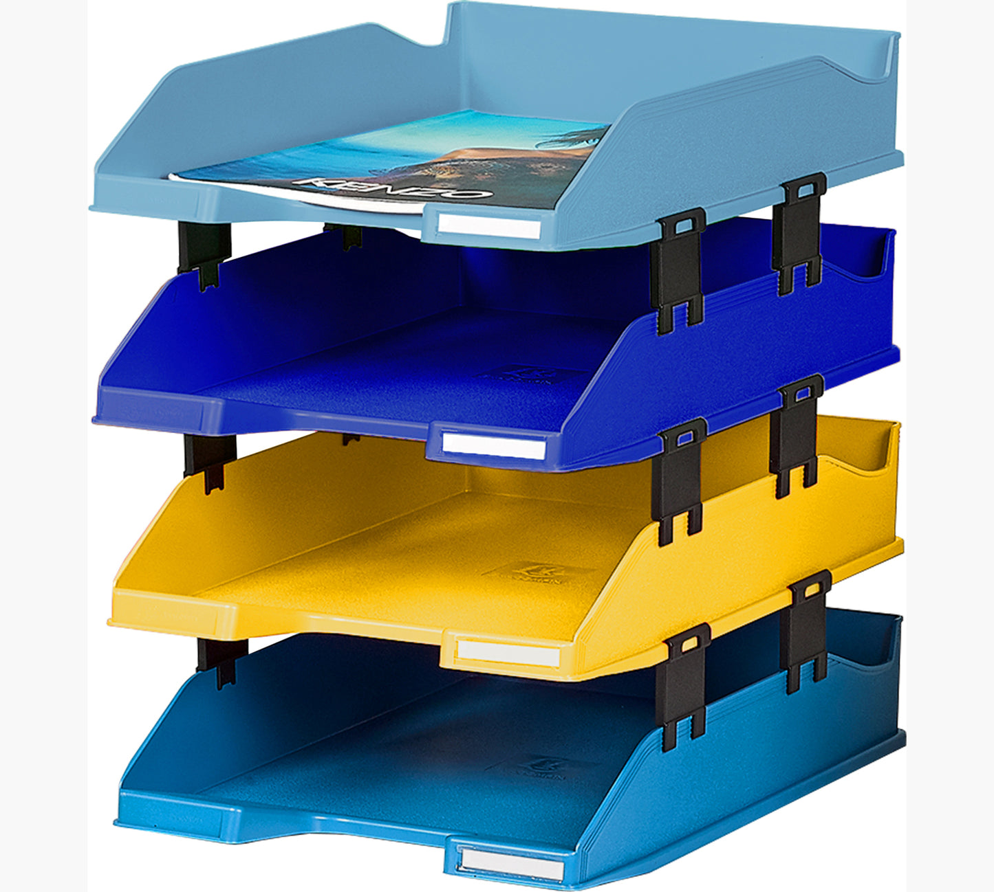 Corbeille courrier bee blue set de 4 -assorti