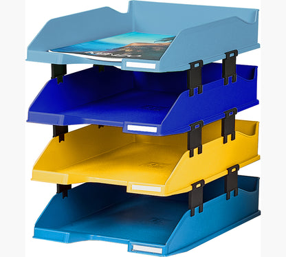 Corbeille courrier bee blue set de 4 -assorti