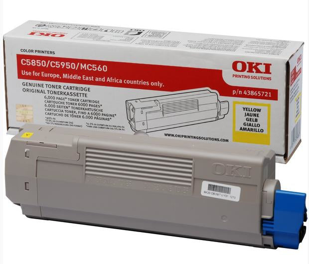 Toner Oki 43865721 - C5850 /5950 - 6000 pages-jaune
