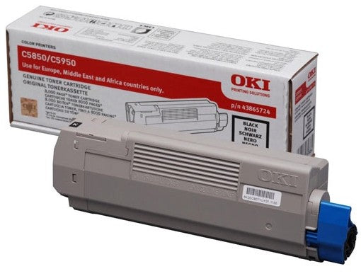 Toner oki 43865724 noir pour imprimantes c5850 / c5950 - 8000 pages