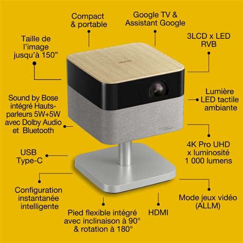Vidéoprojecteur portable Epson lifestudio ef-72 - 4k et hdr