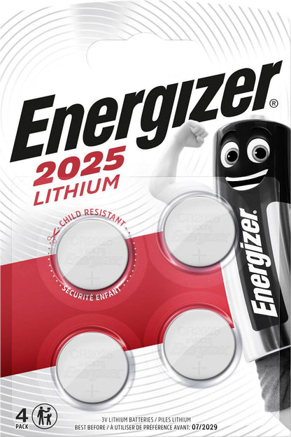 Pile bouton lithium CR2025-LOT DE 4