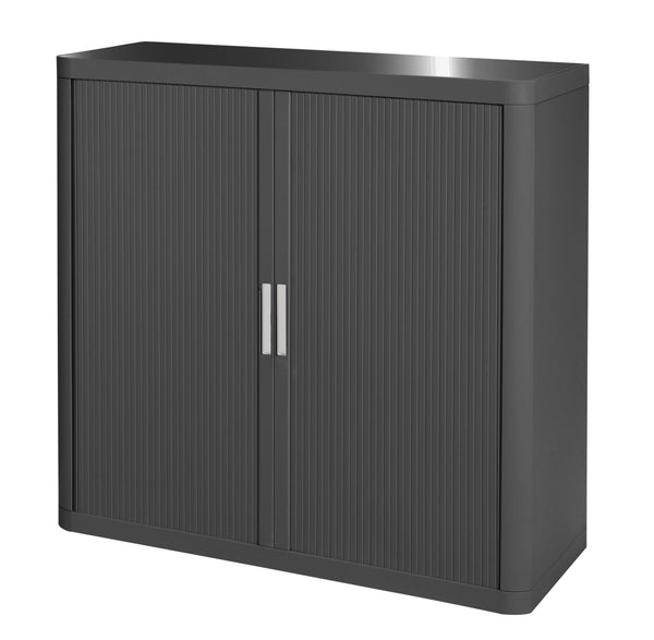 Armoire Basse à rideau easyoff h104 anthracite / anthracite