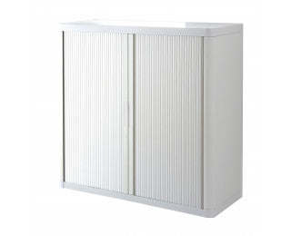 Armoire Basse à rideau easyoff h104 blanc / blanc