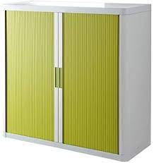 Armoire Basse à rideau easyoff h104 blanc / vert