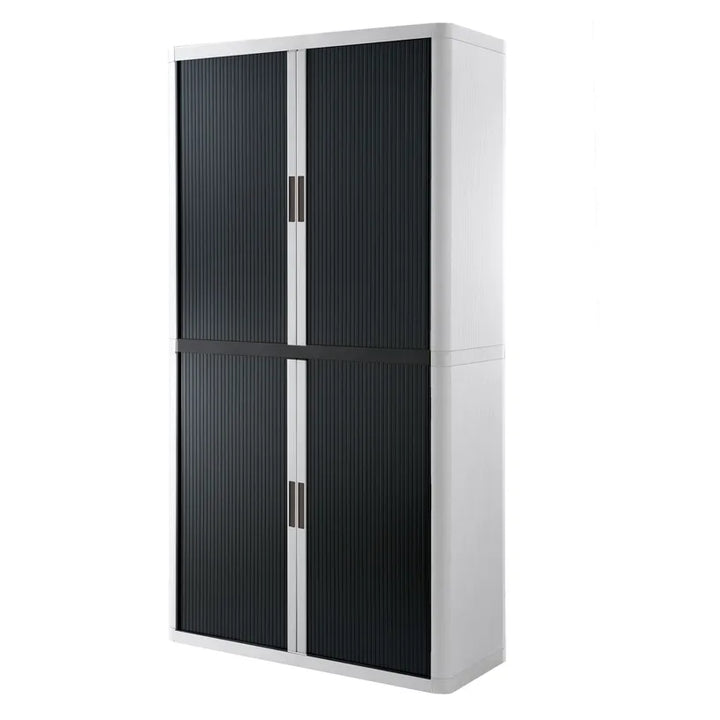 Armoire Haute à rideau easyoff h204 blanc / noir