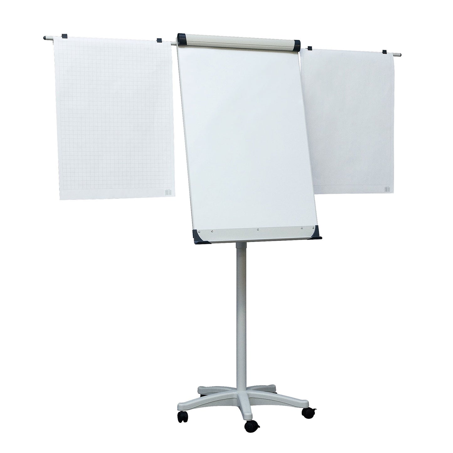 Tableau de conférence  70 x 100 cm, magnétique, avec bras extensibles, sur roulettes