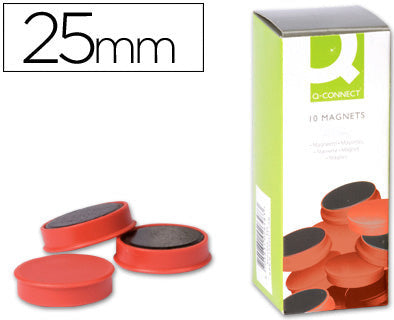 Aimant rond diamètre 25mm p/10 rouge