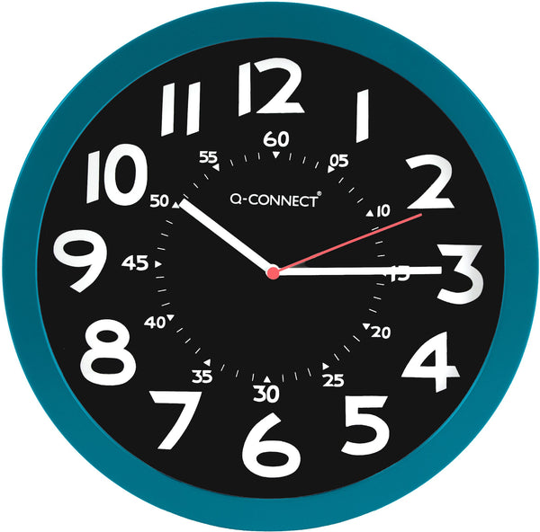 Horloge plastique 30cm bleu / noir