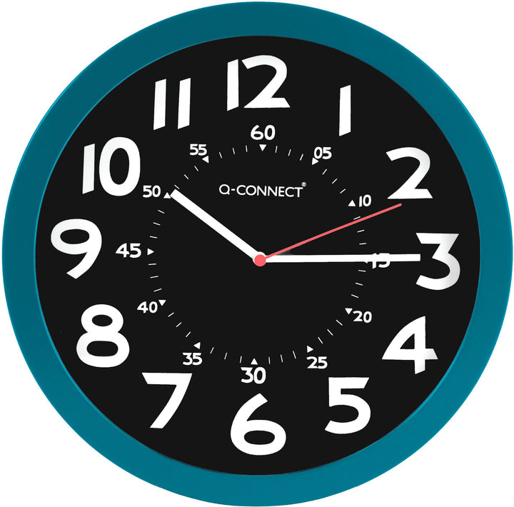 Horloge plastique 30cm bleu / noir