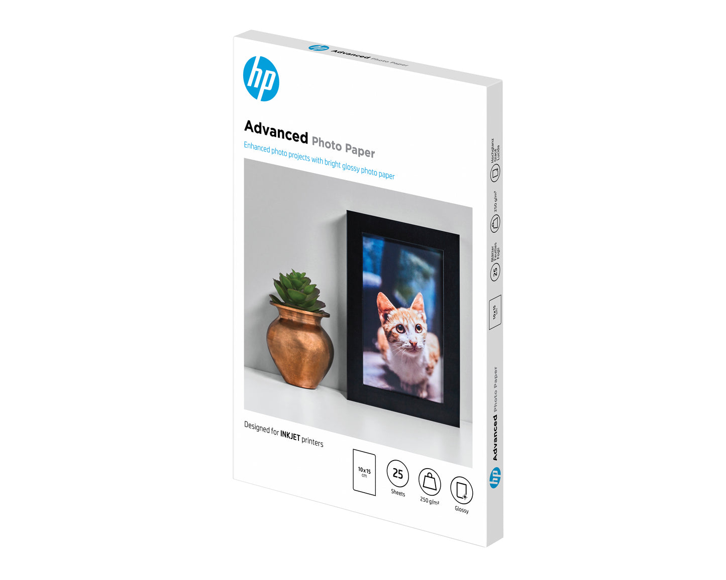 Papier photo brillant 10x15 HP - haute qualité 250 g/m²