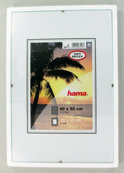 Cadre photo a4 avec passe-partout - bord argenté