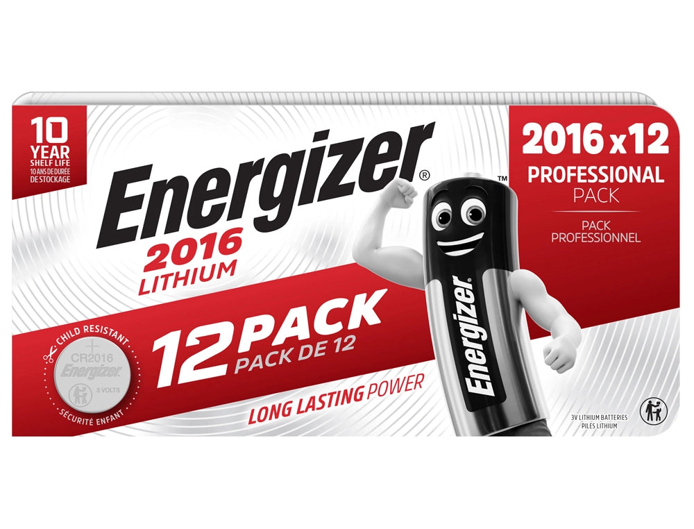 Pile bouton lithium CR2016- paquet de 12